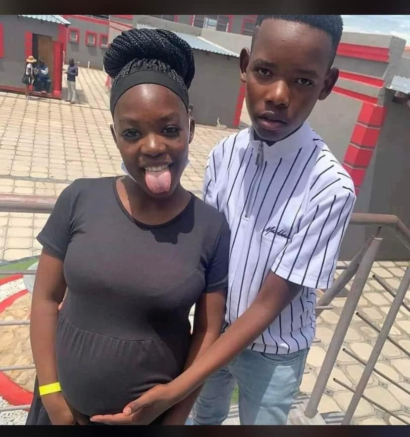 12yearold pregnant South African girl kisses baby daddy (photos